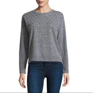 Monrow gray studded sweatshirt SZ SM
